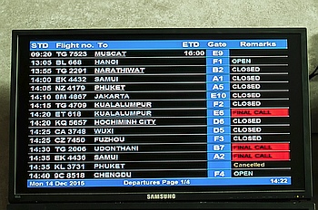 Der Flug der TG 7523 nach Muscat im Oman war auf 16 Uhr erschoben worden.