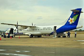 Flug LQ512 der Lao Airways von Pakse nach Siam Reap