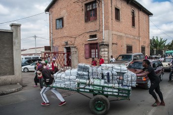 Verstopfte Strassen in Antananarivo.