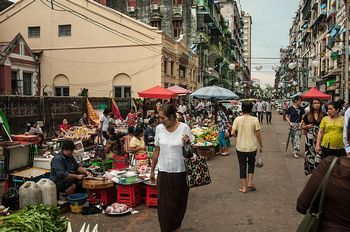 In der Altstadt von Yangon (malaysisches Viertel).