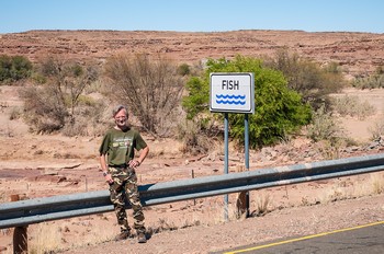 Am Fish River. Leider fhrte er zur Zeit kein Wasser.