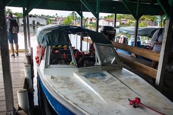 Wassertaxi zur Isla Colon an der Karibikkste von Panama