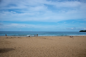 Am Red Frog Beach. Baden in der karibischen See.