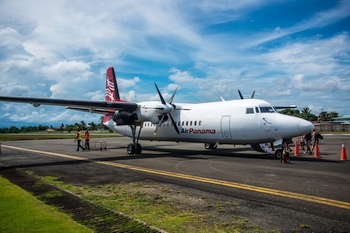 Mit einer Fokker 50 zurck nach Panama City.